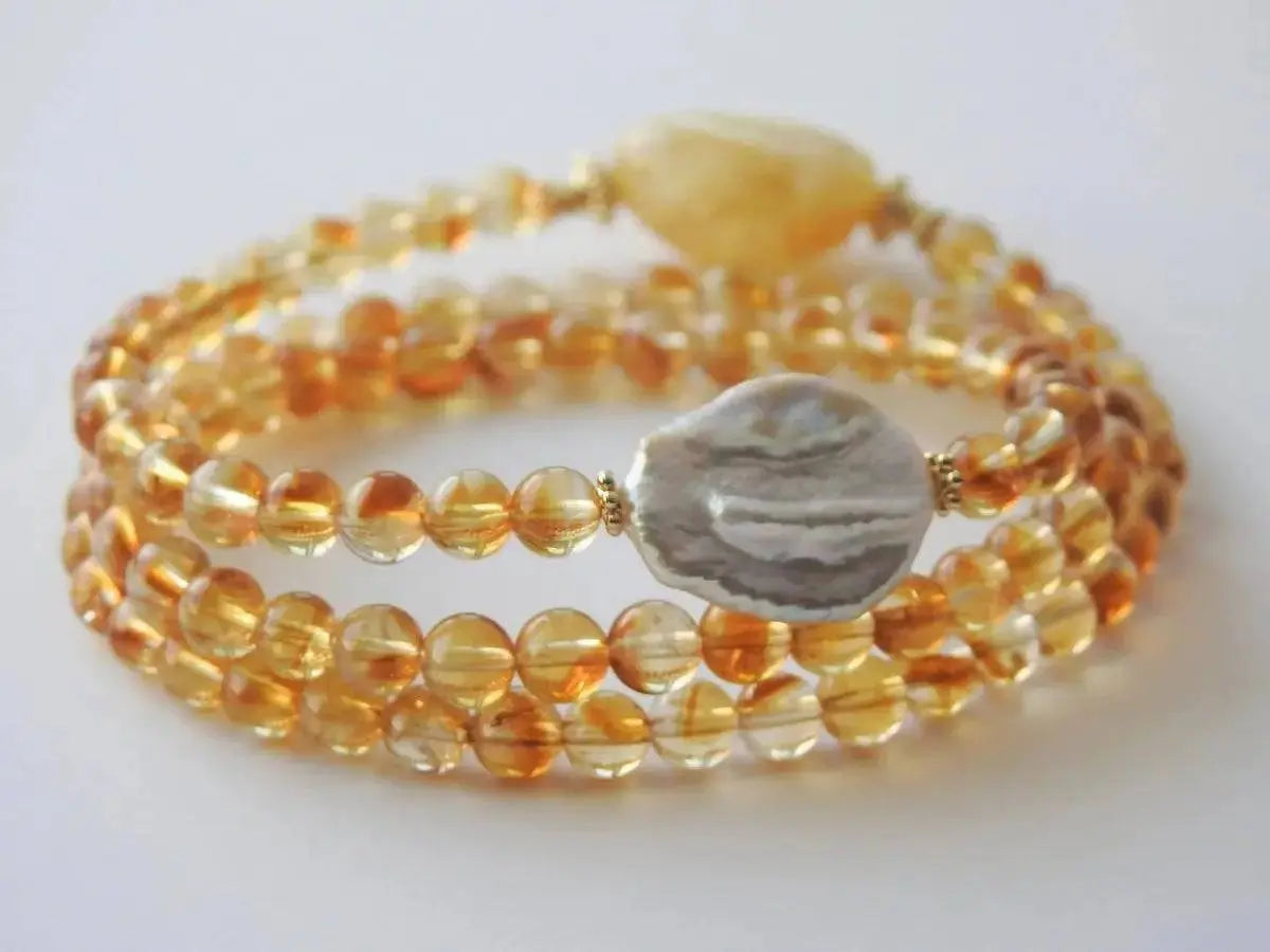 Golden Glow – Yellow Quartz Money Magnet Necklace & Bracelet view 2